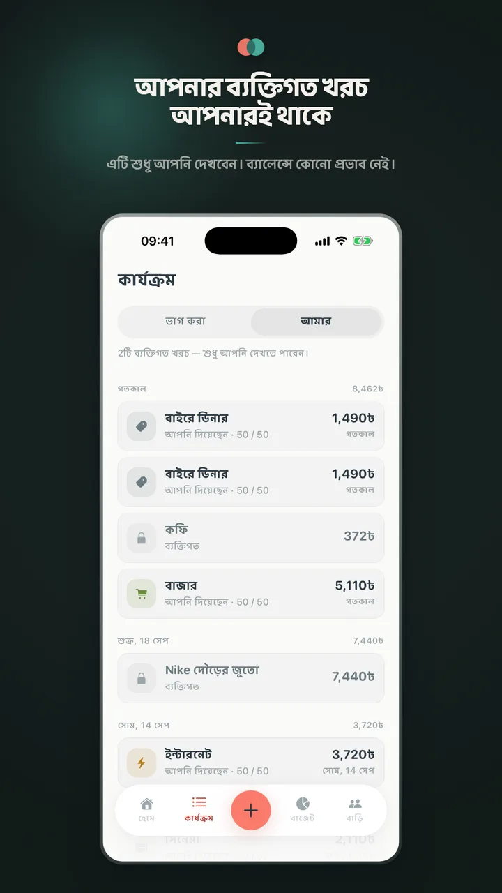 আপনার ব্যক্তিগত খরচ আপনারই থাকে