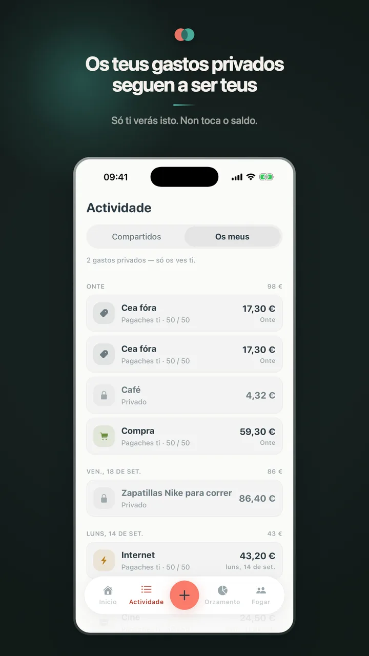 Os teus gastos privados seguen a ser teus