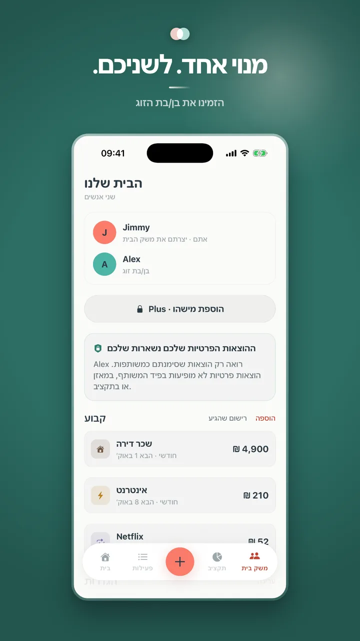 מנוי אחד. לשניכם.