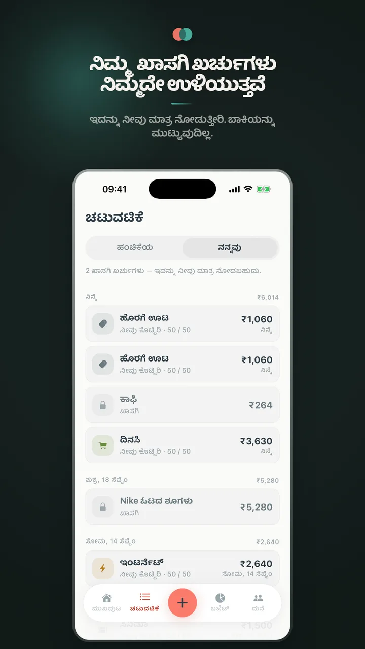 ನಿಮ್ಮ ಖಾಸಗಿ ಖರ್ಚುಗಳು ನಿಮ್ಮದೇ ಉಳಿಯುತ್ತವೆ