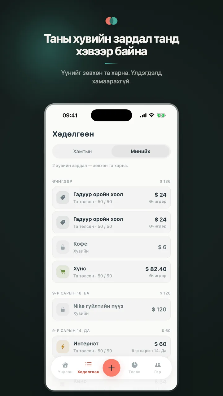 Таны хувийн зардал танд хэвээр байна