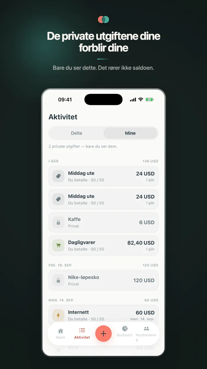 De private utgiftene dine forblir dine
