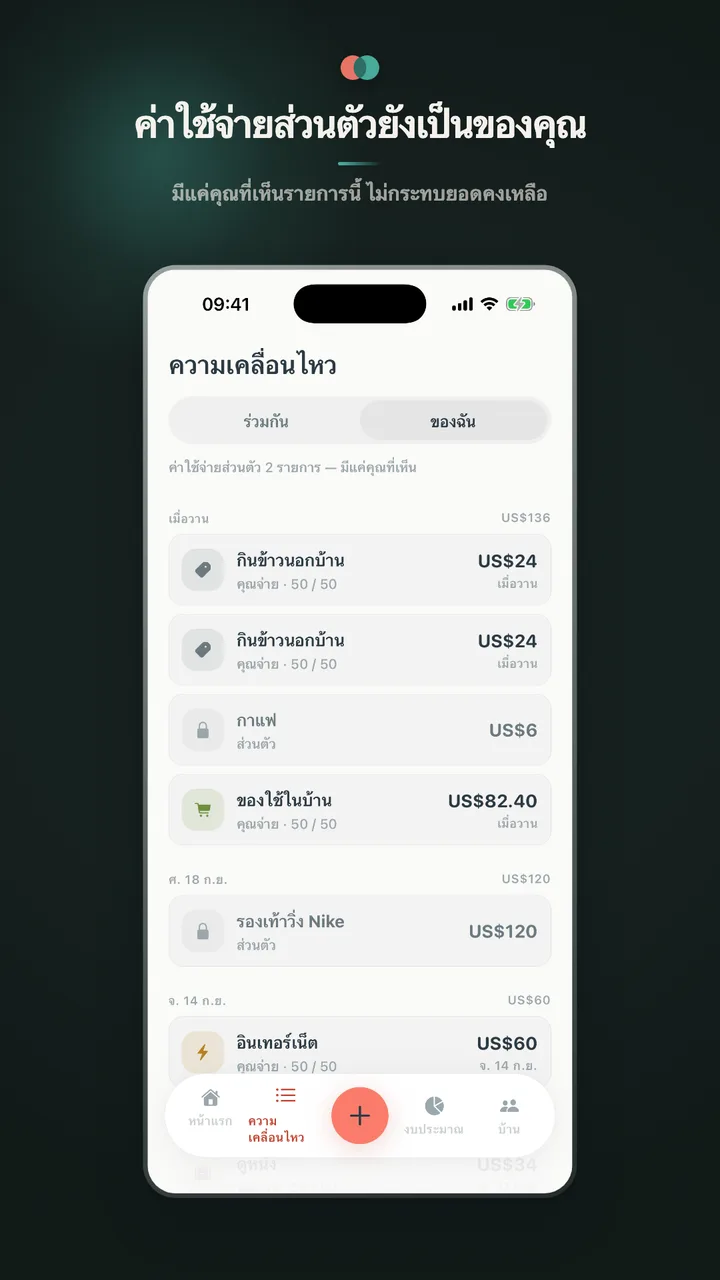 ค่าใช้จ่ายส่วนตัวยังเป็นของคุณ