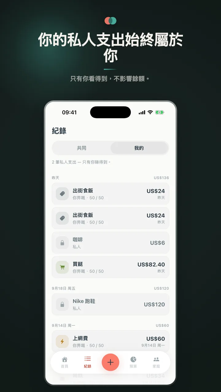 你的私人支出始終屬於你