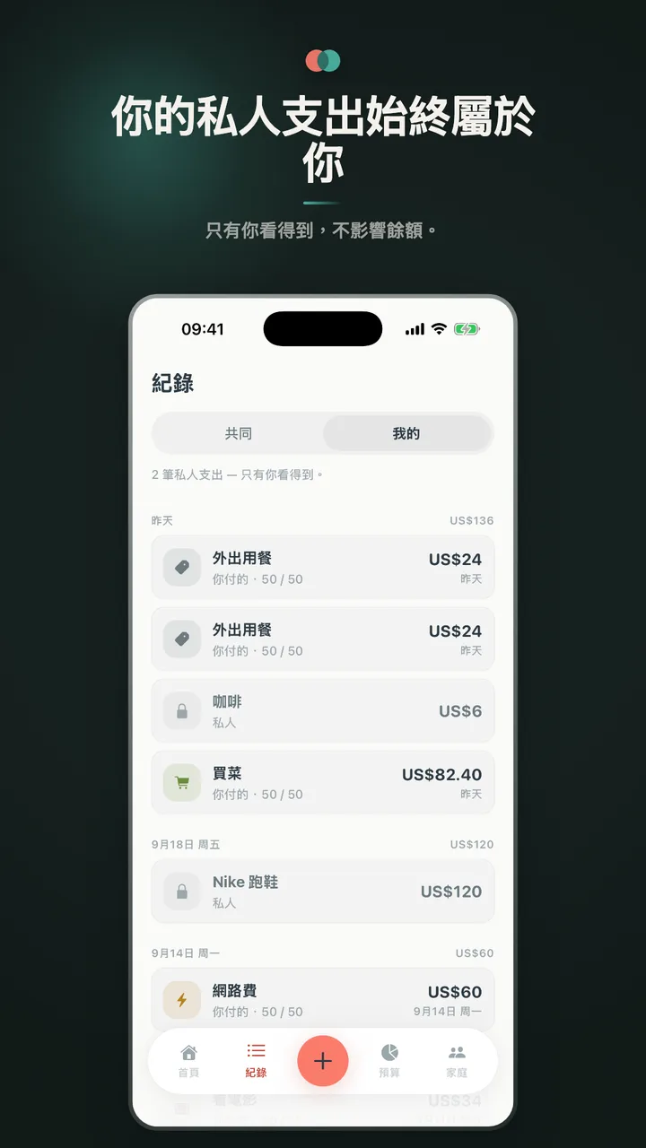 你的私人支出始終屬於你